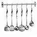 Produktbild Elegant Life Utensilienset Küche Edelstahl Kochset 7 teilig Küchenhelfer Set - 6 Kochutensilien mit 6 Haken Rack Kochgeschirrset mit Spatel, Hitzebeständige Küchenutensilien Werkzeuge