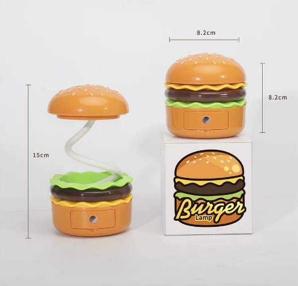 YZYOE LED Rechargeable Hamburger Desk Lamp, Creative Children's Toy Light with Pencil Sharpener - Image 4