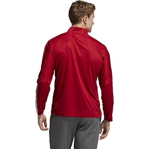 Adidas Mens Sideline 21 Long Sleeve Quarter Zip Knit Casual Coat, Team Power Red-White, Large #TOP1