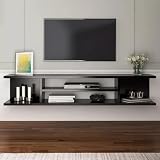 Genérico Repisa Mesa Buro Flotante O Mesa TV 55' Moderna 120cm Moderno Negro