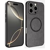 Style Uplift SU - iPhone 16 Pro Premium Gray Suede Magnetic Case - SU.Shield Slim & Protective Design, Compatible with MagSafe, Wireless Charging Suede Case for iPhone 16 Pro (6.3')