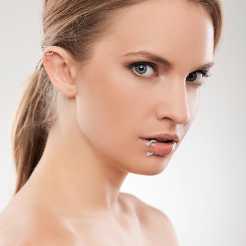 Yolev 8 sztuk kolczyków do piercingu w kształcie podkowy, 16 g, stal chirurgiczna, kolczyk do przegrody nosowej, do nosa, pierścień do przegrody nosowej, złoto, kolczyk do ust, pierścień do warg, dla