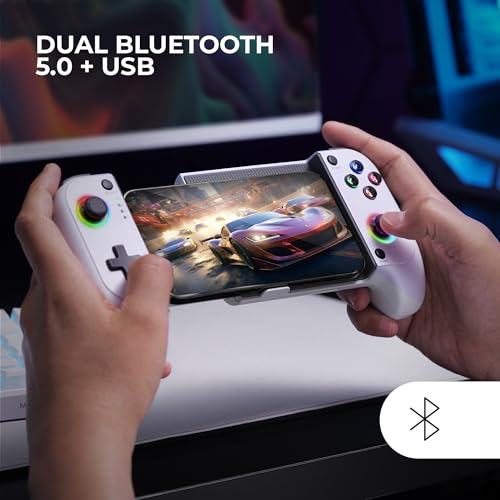 Manette Bluetooth 5.0 MARSGAMING MGPX RGB Neon Double Vibration Fonction Turbo - vue 8