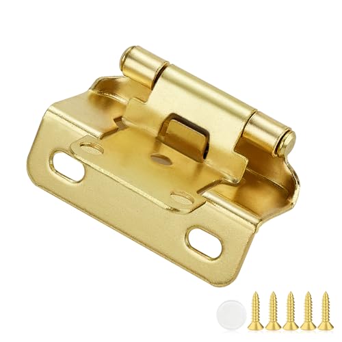 30 Pack 15 Pair Gold Cabinet Hinges - 1/2 inch