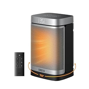 Dreo Calefactor Atom One, 3-Modos 3-Velocidades, 70°Oscilación, Calefactor cerámico de PTC con termostato, con termostato, temporizador 1-12H, Mando a distancia, Modo ECO-Ahorro de energía