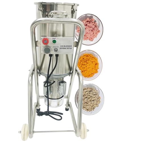 41kRdCphHZL. SL500 HQHAOTWU Commercial Food Processor Electric Food Chopper Cutter Stainless Steel Meat Grinder Movable Meat Mincer Food Cutting Machine Double Knives 32L for Fruit Vegetable Meat Grains Garlic 110V