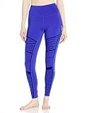 Alo Yoga Women's High Waist Flocked Moto Legging, Sapphire, Medium
