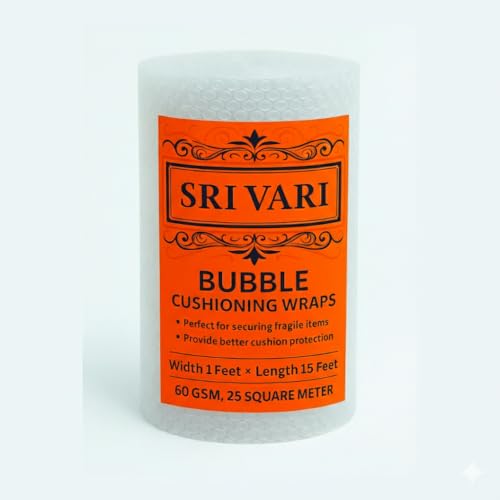 Image of Bubble Wrap Roll, Heavy Duty 60 GSM, Clear, 1 Ft X 15 Ft, Packaging Cushioning For Fragile Items (60 GSM)