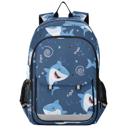 Sac à dos ordinateur portable enfants requin mignon pour le lycée et les sorties