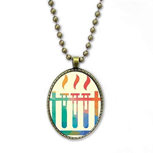 Collier vintage avec pendentif tube à essai haute précision chromatique