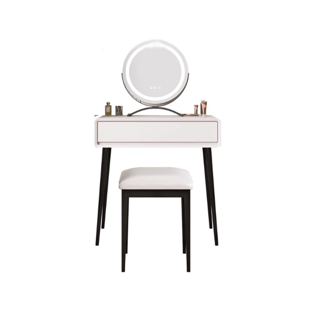 asdchZen Compact Modern Black Makeup Vanity With Headboard-Stylish Space-Saving Dressing Table For Small Bedrooms Elegant Makeup Desk For Beauty Routines And Limited Spaces