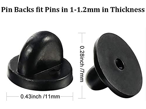 Rubber Pin Backs, 100Pcs Lapel Pin Backs, Pin Safety Backs For Brooch Tie Hat Badge Insignia, Black #TOP2