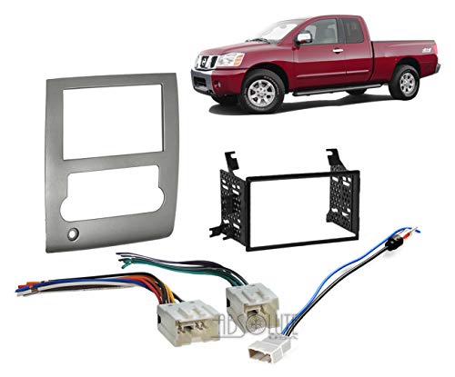 Absolute USA ABS95-7424 Double DIN Dash Kit compatible with 2008-2012 Nissan Titan Stereo Harness Radio Install Package
