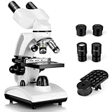 Compartir en vivo: el microscopio binocular viene con un adaptador para teléfono móvil, lo que le permite capturar y registrar la belleza que lo rodea con su teléfono inteligente. Puede compartir imágenes o videos en tiempo real con familiares y amigos para explorar juntos las maravillas del mundo microscópico.