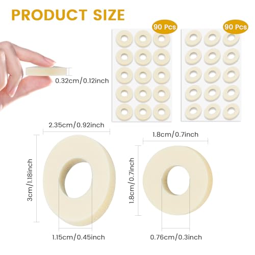 Image of 180 Pcs Corn Cushions for Toes and Feet, Oval & Round Shapes Self-Stick Adhesive Latex Foam Pads, Corns, Blisters and Feet From Pressure and Friction, Callus Cushions for Foot Comfort and Pain Relief
