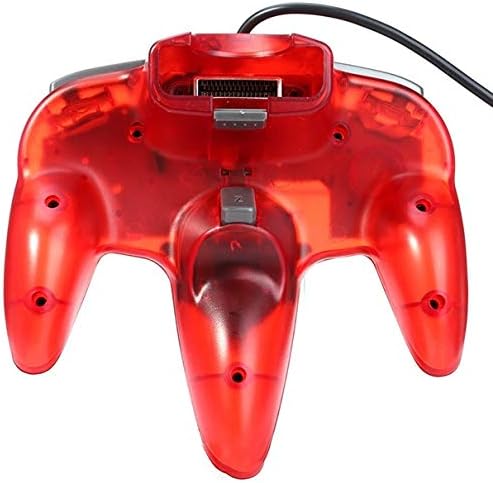 2 Controllers for Nintendo 64 N64 Red Transparent Wired Gamepad Joypad, Pack of 100 2 Cm Clear Silver - Image 4