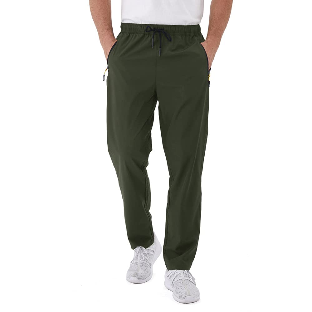 Rapoo Men's Lightweight Pants with Zipper Pockets Quick Dry Workout Athletic Travel Pants