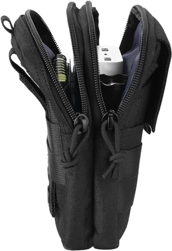 LefRight Multipurpose Tactical Molle Mobile Phone Belt Pouch EDC Gadget Slim Utility Waist Bag with Cellphone Holster Large Black 6 LefRight Multipurpose Tactical Molle Mobile Phone Belt Pouch EDC Gadget Slim Utility Waist Bag with Cellphone Holster Large Black - Image 6