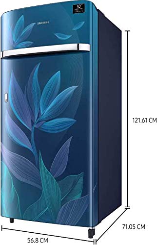 Image of Samsung 198 L 5 Star Inverter Direct-Cool Single Door Refrigerator Appliance (RR21T2G2W9U /HL, Paradise Blue, 2022 Model)