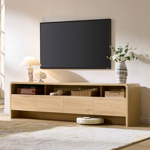 AMERLIFE 70" Modern TV Stand for TVs Up to 80" with Storage
