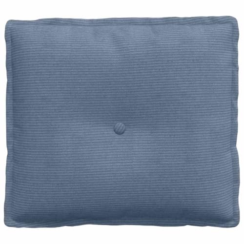 Coussin de dos bleu en velours côtelé, accessoire déco haut de gamme - 6