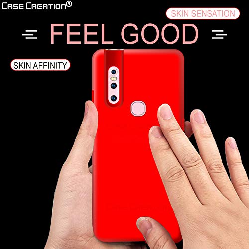 Image of Case Creation Luxurious OG Series for Vivo V15 Case Cover,Anti-Dirty Slim Case Frosted Matte Cute Candy TPU Raised Bezel (Splash of Color) Back Cover for Vivo V15 -Wine Red