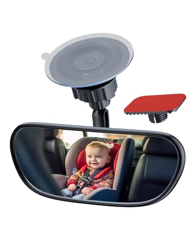 Espejo retrovisor Range Tour para parabrisas delantero de bebé, con ángulo amplio y ajustable de 360 ​​grados, convexo, para niños que miran hacia atrás, con ventosa y soporte adhesivo, para autos