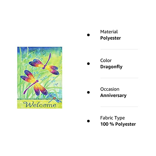 Welcome Spring Summer Dragonfly Butterfly Flowers Double Sided House Flag Garden Banner 28" X 40", Hello Spring Summer Floral Flying Dragonfly Grass Garden Flags For Anniversary Yard Outdoor Decor #TOP5