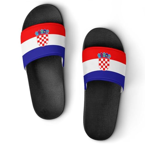 Croatia Flag Croatian Slipper Mans Women Slide Anti Slip House Shoes Shower Slippers Flat Open Toe Sandals