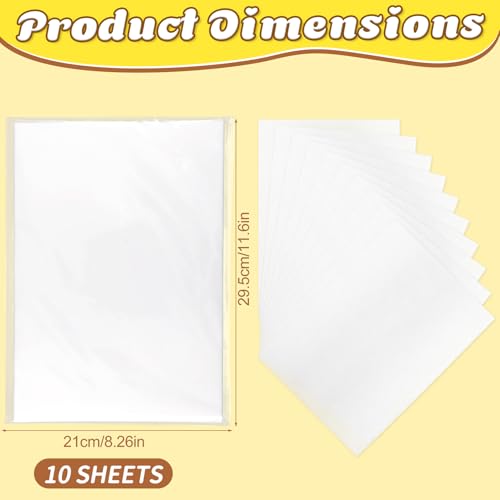 Oblatenpapier für Torten 10 Blatt, Esspapier Tortendeko, Reispapier Essbar, Waffelpapier für Torten Essbar, Din A4, Zum Tortenaufleger, Süßigkeiten, Bemalen