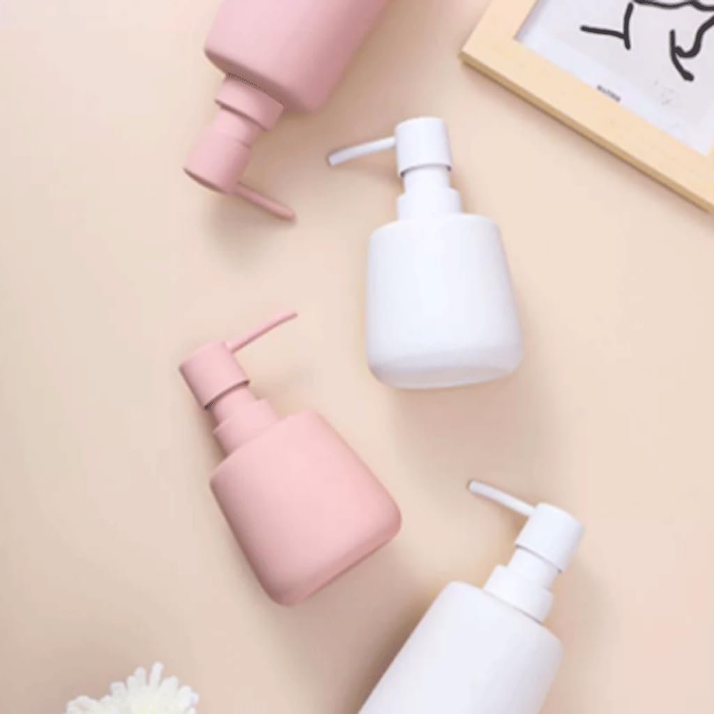 Keramiek Zeepdispenser Lotiondispensers voor op het aanrecht Handmatige ronde flessendispenser Badkamer Keuken Commercieel