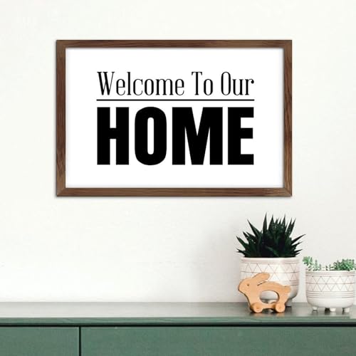 Plaque murale bois Welcome To Our Home pour habiller un mur vide avec un verset