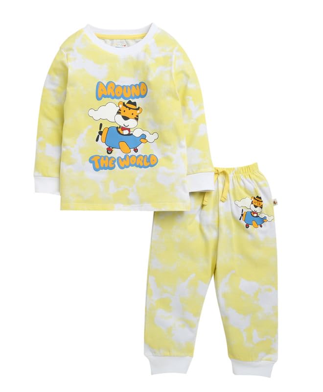 Image of BUMZEE Boys Cotton Full Sleeves T-Shirt & Pyjama Set (Peb10384391)