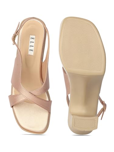 Image of ELLE Women Classic Platform Heel Sandal with Buckle details