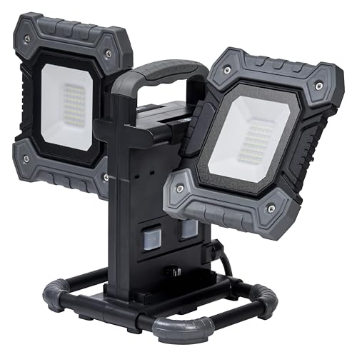 Osram Projecteur de travail LED VAL FLEX, gris foncé/noir, 2x30W, 6450lm, blanc froid, avec têtes orientables à 270° verticalement et à 180°...