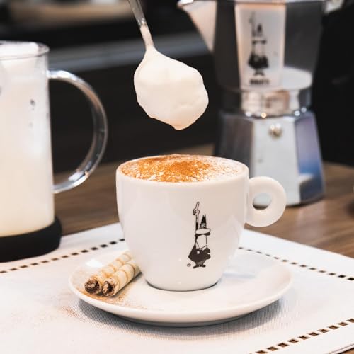 Bialetti Y0TZ099 Tazzina Cappuccino Istituzionale (con Piattino),Porcellana, 1 Stück (1er Pack), Weiß