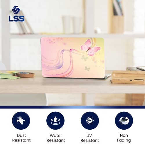 Image of LSS Laptop 15 15.6 Skin Cover with Colorful Pink Butterfly Pattern for HP Dell Lenovo Apple Asus Acer Compaq - Fits 13.3 inch 14 inch 15.6 inch 16 inch (2 Wrist Pads Free)
