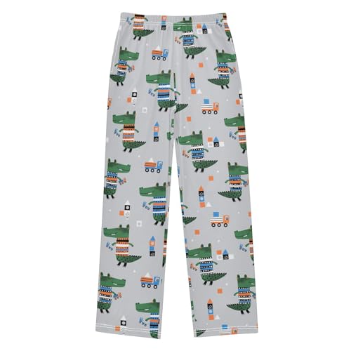 Gator and Car Boys Long Pants Soft Trousers Elastic Waist Kids Lounge Bottoms with Pockets S-XL