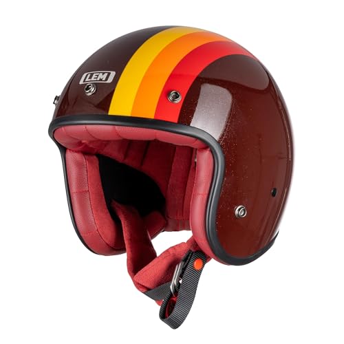 LEM 3/4 Motorcycle Helmet Camel GT S DOT Certified