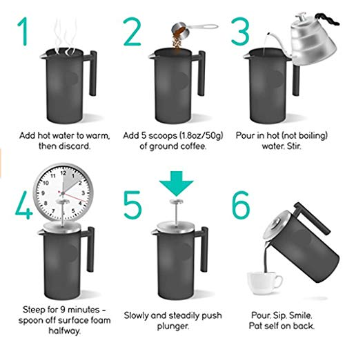teng hong hui 304 Rvs Koffie Percolator Dubbele zeef Thee Maker Thuis Keuken Drink Tool 350 ml - Image 6