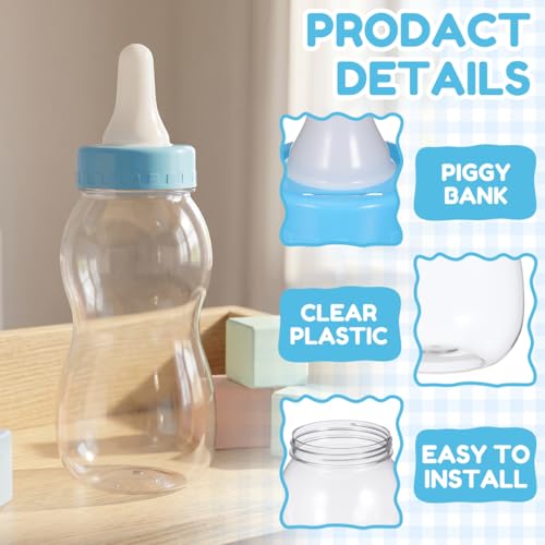 Image of SUPVOX Baby Bottle Piggy Bank 11.02 inch Transparent Money Box Saving Pot for Coins Desktop Ornament for Kids Birthday Gift for Boys and Girls