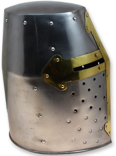 Crusader Great Helm Medieval Knights Templar Helmet Armor - Carbon Steel Hand Forged
