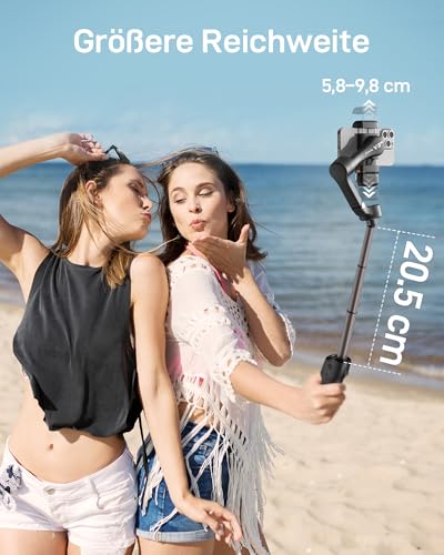 hohem iSteady V3 Ultra Smartphone Gimbal, iPhone Gimbal mit 360° Follow, multimodalem AI-Tracker, 1,22\ Touchscreen, Integrierte Verlängerungsstange, iSteady 9.0 Handy Stabilisator für Vlog Tiktok