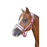 Ferrures argentées solides HKM Julia Licol avec fourrure en peluche, rose, taille poney