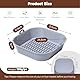 Diboniur 2Pcs Silikonform für Heißluftfritteuse 5-8L, Airfryer Zubehör, Silikon Einsatz Backform (Grau und Schwarz), 21,5x21,5x5 cm