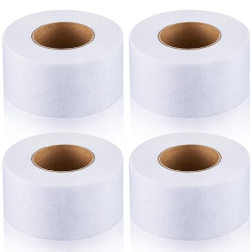 Treela 4 Rolls Fusible Batting Tape for Quilting 15 Yards White Seam Fusible Sheer Fabric Fusing Hemming Tape for Art Quitting Batting Sewing(1 Inch X 15 yd)