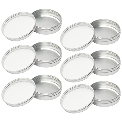 Image of Othmro 6Pcs 3.4oz Metal Round Tins Aluminum Tin Cans Jar Refillable Containers 100ml Tin Cans Tin Container Bottle with Screw Lid for Salve Spices Lip Balm Tea Candies Silver 83x23mm