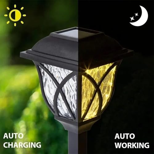 Image of Solar Crystal Lawn Light Garden Landscape Lighting Sun Powered Modern, and Customizable Outdoor Lighting Lanterns Spotlights for Garden Pathway Pack of 2 (Crystal Solar Light)