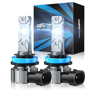 Marsauto H11/H8/H9 Bulbs, 30000LM Super Bright, 1:1 MINI Design H11 Bulbs, 3 MIN Plug and Play, Non-Polarity Fog Bulbs, 60000+ HRS Ligespan, IP68, Pack of 2
