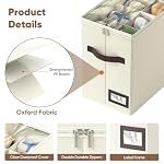 OIAHOMY 4 Pack Shoe Organizer for Closet, Foldable Shoe Storage Bins with Adjustable Dividers, Stackable Oxford Cloth Sneaker Boxes for Entryway Bedroom, Fits Up to 32 Pairs, Beige - Image 4